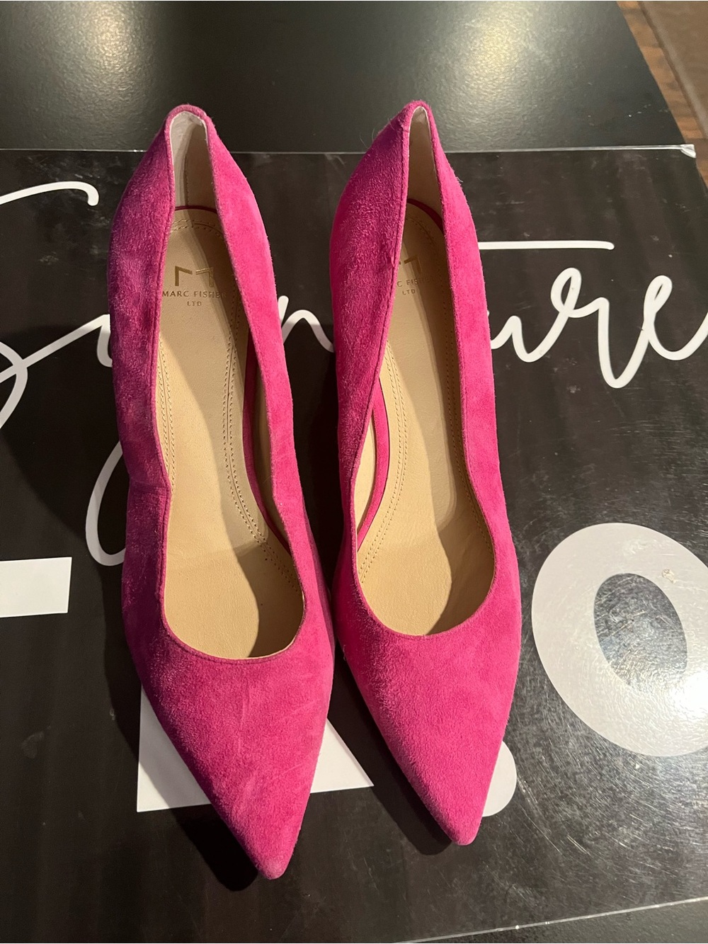 Marc Fisher Fuchsia Suede Pointed-Toe Pumps New Size 7.5